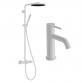hansgrohe Pulsify S Puro 1jet & Tecturis komplet pakke til badevrelset - Mat hvid