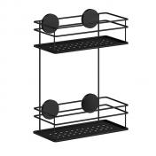 Beslagsboden dobbelt brusekurv, selvklæbende - Mat sort