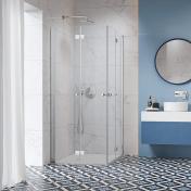 Strømberg Noma 110 bruseniche m/foldedøre - 80x80 cm - Klar glas/krom