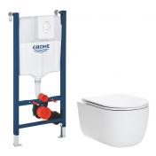 Casse Silent rimless toiletpakke inkl. sde m/SoftClose, cisterne og betjening i hvid