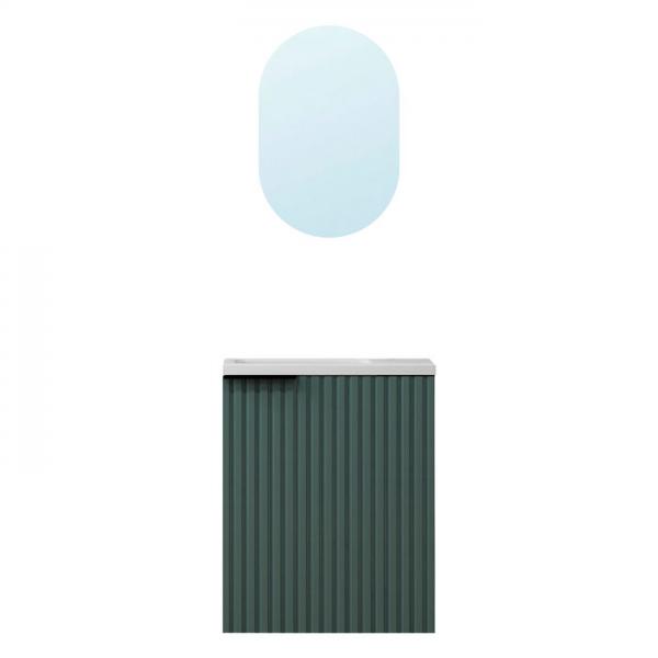 Nortiq Verona 40 One-box m&oslash;bels&aelig;t m/l&aring;ge og spejl - St&oslash;vet gr&oslash;n