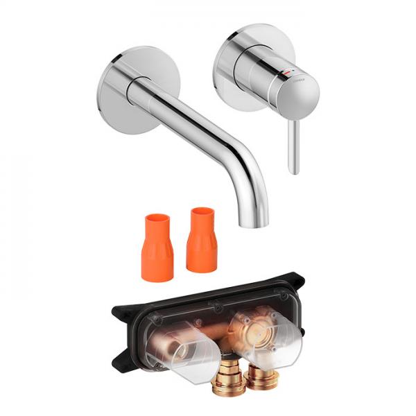 Damixa Iris komplet h&aring;ndvaskarmatur til indbygning - Krom