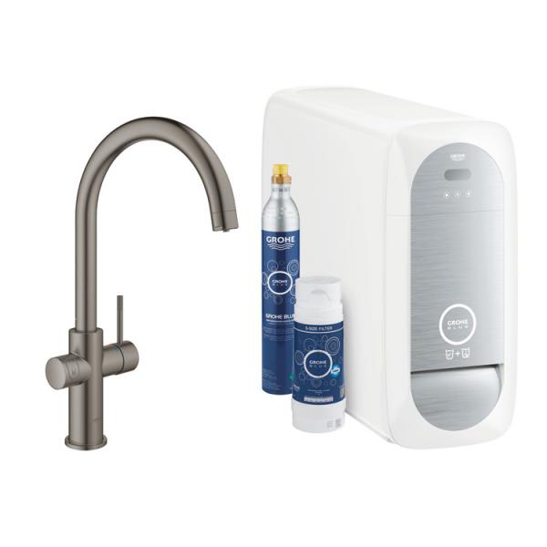 Grohe Blue Home køkkenbatteri m/C-tud - Børstet hard graphite Grohe Blue Home køkkenbatteri m/C-tud - Børstet hard graphite