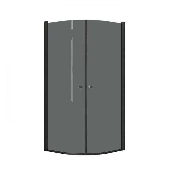 Dansani Match E+E brusehj&oslash;rne - 90x90 cm - Tonet glas/mat sort