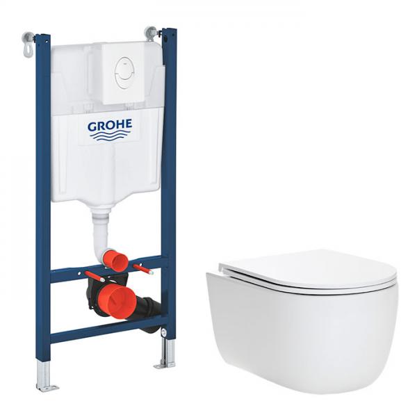 Cassøe Silent rimless toiletpakke inkl. sæde m/SoftClose, cisterne og betjening i hvid