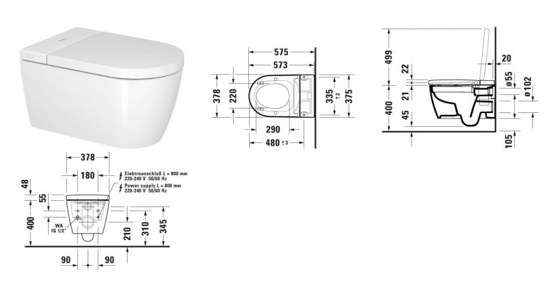 Duravit SensoWash Starck f Lite Compact douchetoilet