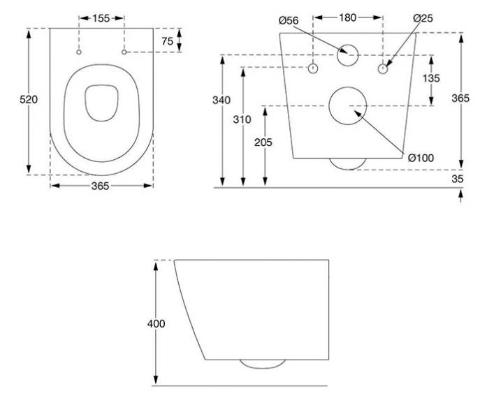 Pressalit Trend rimless væghængt toilet inkl. Sway D2 sæde Pressalit Trend rimless væghængt toilet inkl. Sway D2 sæde