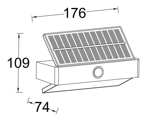 Lutec Solar Arrow udendørslampe m/PIR-sensor og solceller