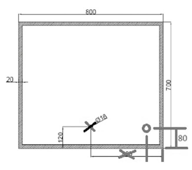 Kriss Nord firkantet spejl m/lys og touch 70 x 80 cm