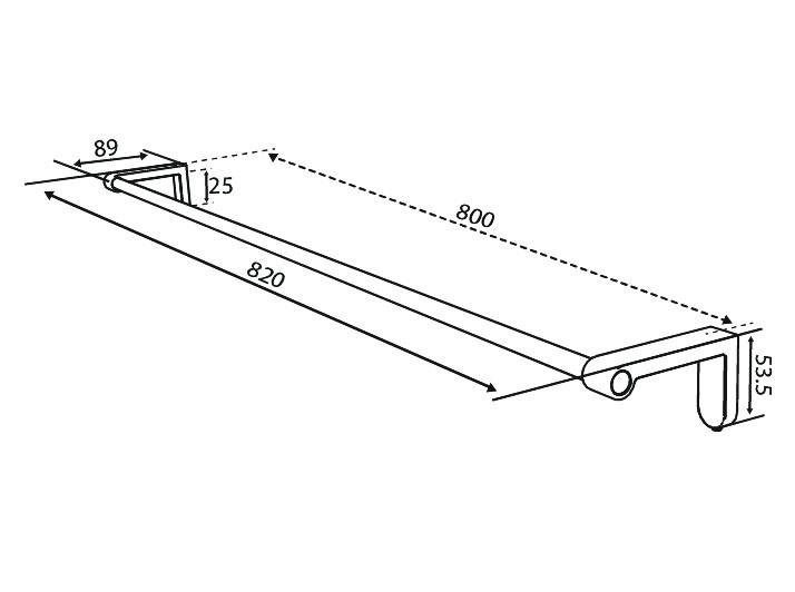 Damixa Zen håndklædestang 800 mm - Mat sort