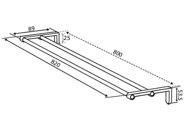 Damixa Zen dobbelt håndklædestang 800 mm - Krom