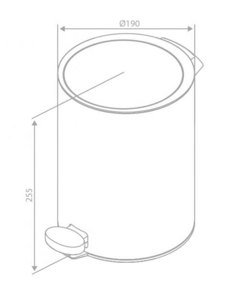 Damixa Zen toiletspand m/pedal og SoftClose 3l - Børstet grafitgrå