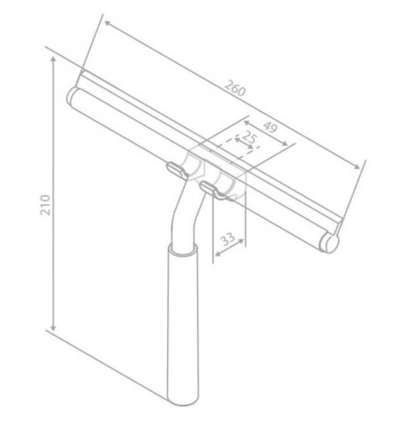 Damixa Zen bruseskraber m/holder - Steel
