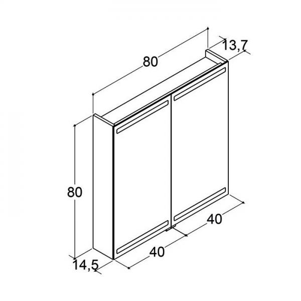Dansani Level spejlskab 80 m/lys, lysstyring og træbakker - Hvid mat Dansani Level spejlskab 80 m/lys, lysstyring og træbakker - Hvid mat