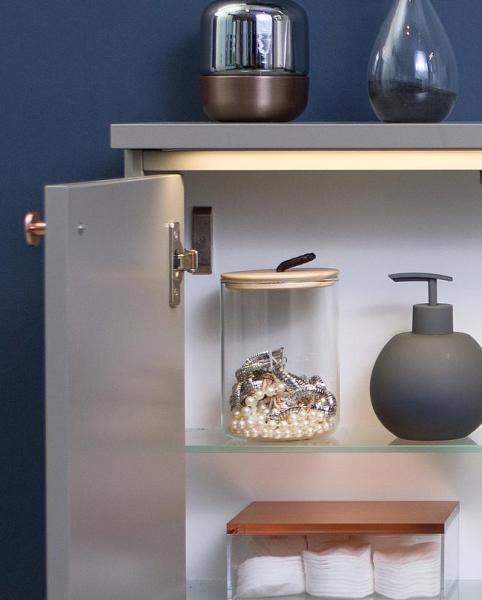 Gustavsberg Graphic topplade m/lys - Lille dybde - Gr&aring;