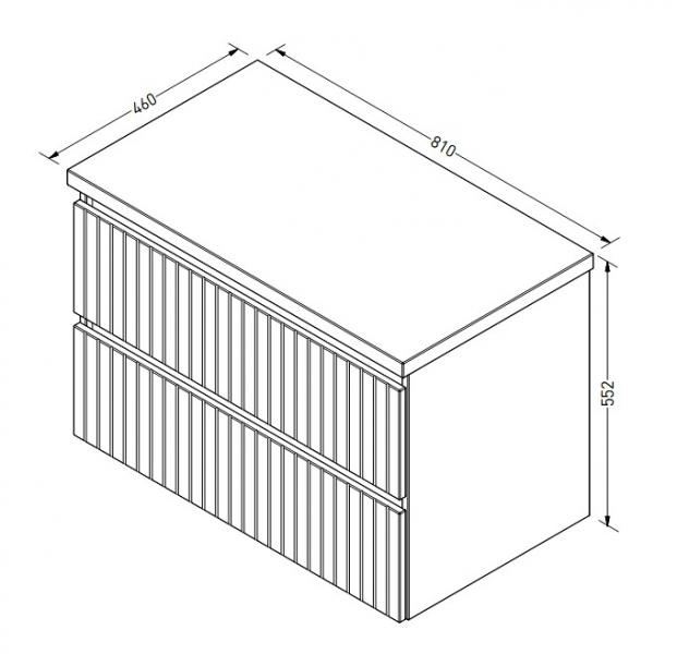 Sanibell Proline 81 underskab m/bordplade, lameller og skuffer - Urban eg Sanibell Proline 81 underskab m/bordplade, lameller og skuffer - Urban eg