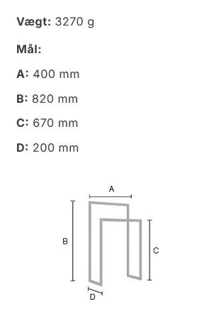 Smedbo Outline dobbelt h&aring;ndkl&aelig;deholder til gulv - Mat sort