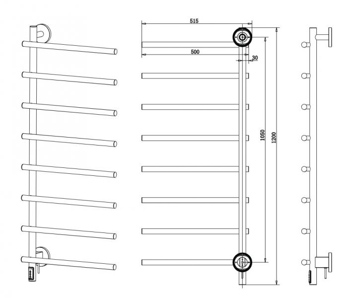 Cassøe Lazio håndklædetørrer til el - Børstet kobber Cassøe Lazio håndklædetørrer til el - Børstet kobber