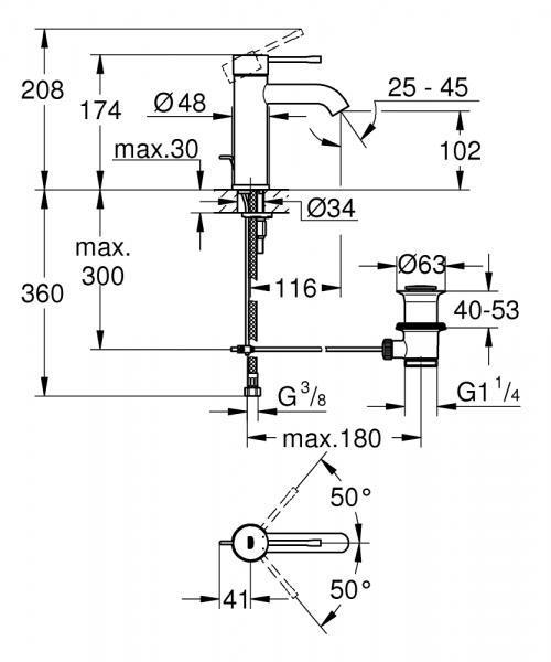 Grohe Essence & Euphoria komplet pakke til bad - Børstet Hard Graphite Grohe Essence & Euphoria komplet pakke til bad - Børstet Hard Graphite
