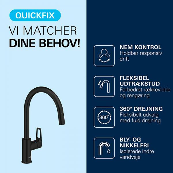 Grohe StartLoop køkkenarmatur m/udtræk - Mat sort Grohe StartLoop køkkenarmatur m/udtræk - Mat sort