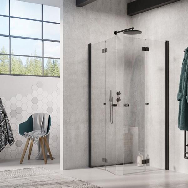 Strømberg Noma 110 bruseniche m/foldedøre - Skræddersyet - Mat sort Strømberg Noma 110 bruseniche m/foldedøre - Skræddersyet - Mat sort