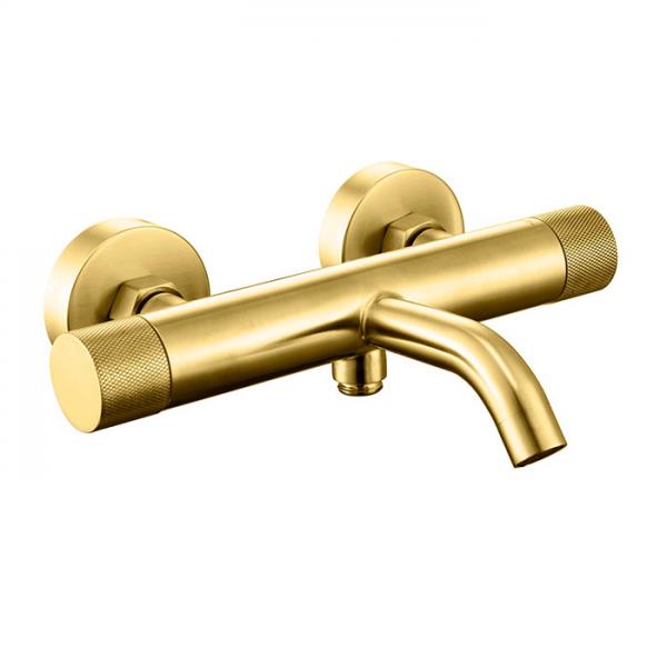 Cassøe komplet badekararmatur m/crystal cut - Børstet messing Cassøe komplet badekararmatur m/crystal cut - Børstet messing