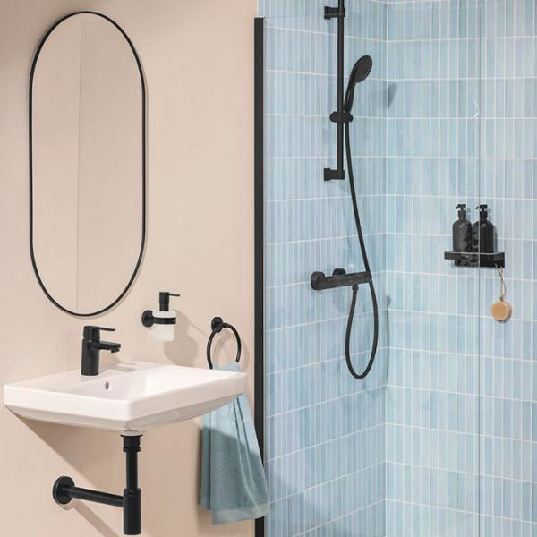 Grohe Get S håndvaskarmatur Eco m/Koldstart og push-open bundventil - Mat sort Grohe Get S håndvaskarmatur Eco m/Koldstart og push-open bundventil - Mat sort